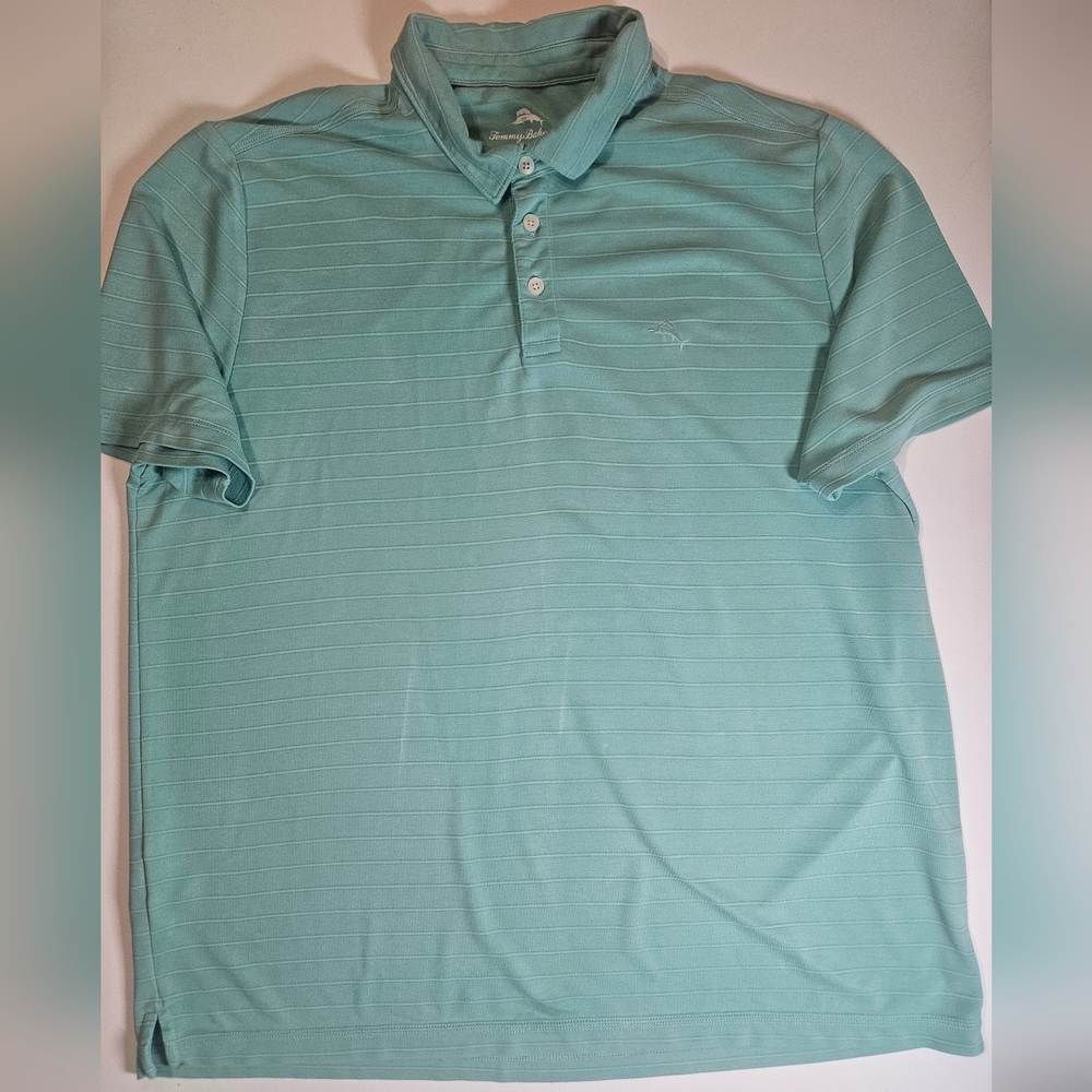 Tommy Bahama Island Zone Polo Mens XXL Light Blue Vacation Golf Tropical Shirt